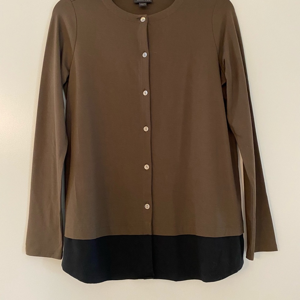 J.Jill Wearever Collection Top XS Button Front